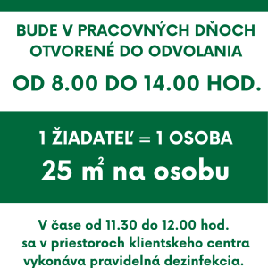 Otváracie hodiny MsÚ Žilina od 29.11.2021