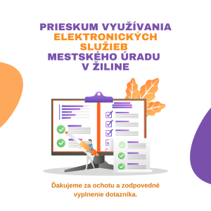 Informačný plagát - Prieskum vyuzivania elektronickych sluzieb MsU Zilina